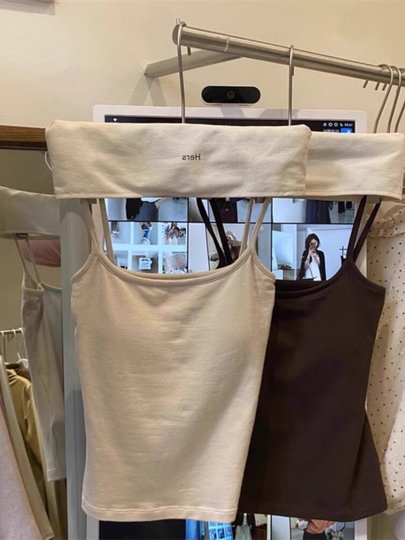 Женский топ-камизоль в американском стиле, летняя нижняя одежда, красивый дизайн спины, встроенный бюстгальтер с подкладками, верхняя одежда.