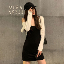 Sunscrew short top coat with a short silk smoky short top outside the thin-neck bra skirt