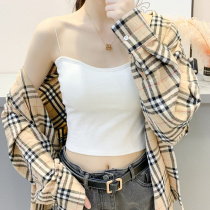 Small hanger with white vest girl summer hot girl wearing a corset suit and playing with a beautiful back top