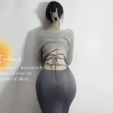 Сексуальная пижама, нижнее белье, длинная юбка, униформа, с акцентом на бедрах