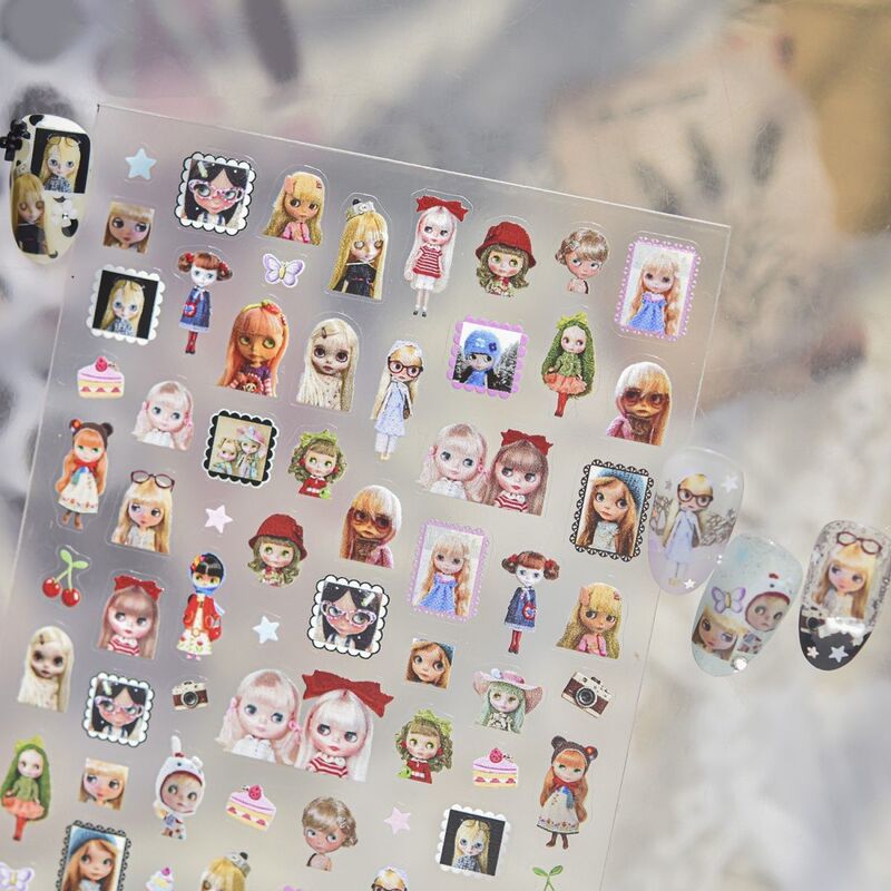 Sweet and Cool Y2K Vintage Style Niche Blythe Doll Cartoon Nail Stickers Retro Doll Nail Stickers Sweet and Cool Y2K Vintage Style Niche Blythe Doll Cartoon Nail Stickers Retro Doll Nail Stickers