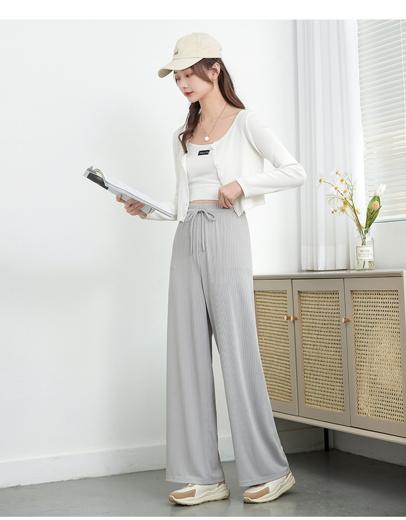 La Chapelle City 23年夏季款 女式高腰垂坠冰感阔腿裤 天猫优惠券折后￥29.9包邮（￥79.9-50）多色可选 束脚款同价