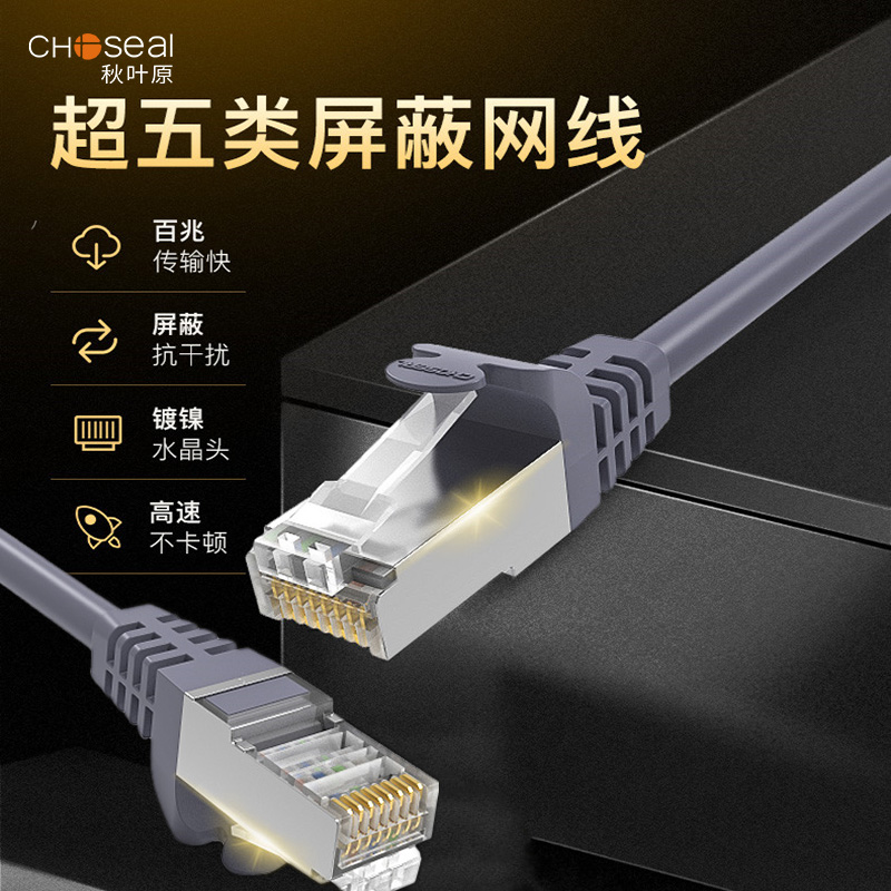 Akihabara super five types of double-screen shielded network line pure copper finished high-speed pen power line 100M jumper home