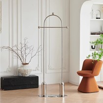 Nordic retro simple ins stainless steel bedroom coat rack hanging clothes rack storage floor clothes rack overnight clothes rack