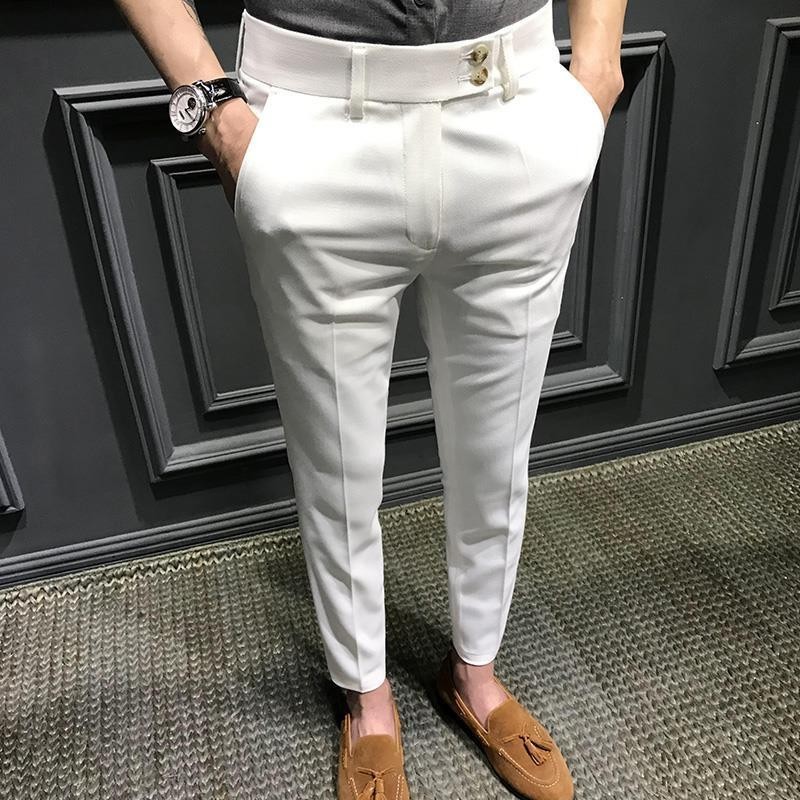 Youth Spring Summer 90% Pants Male Korean version Trend 2021 new small footed casual pants Thunderpants Thunder pants 100 hitch