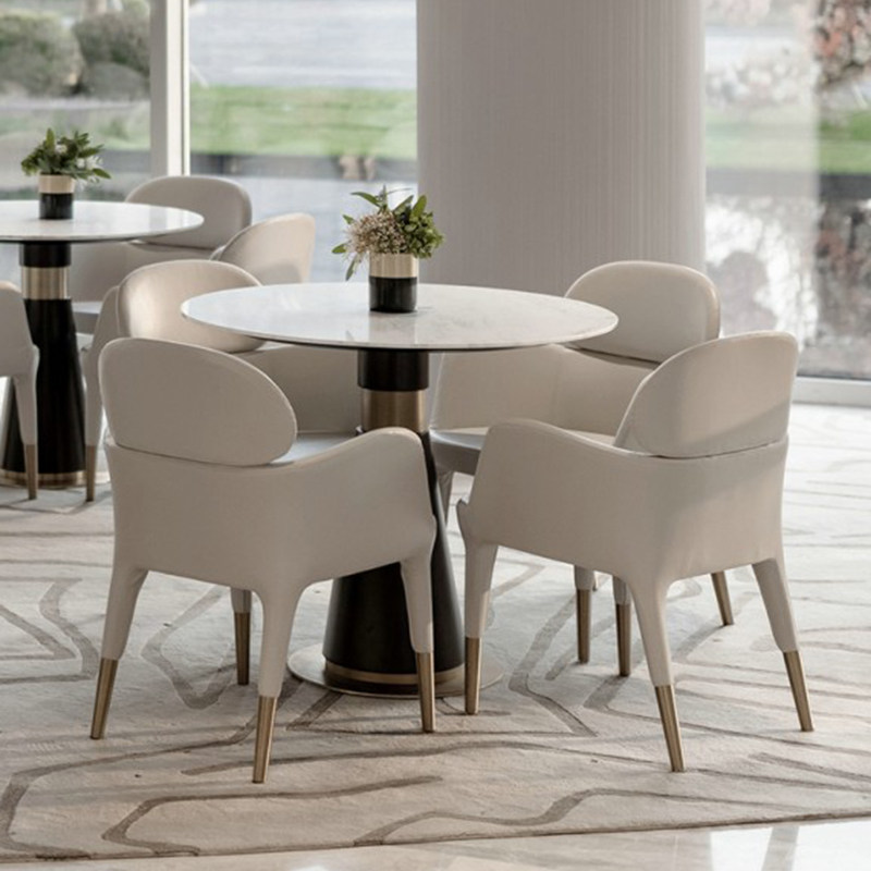 Modern minimalist sample house exhibition center negotiation area one table and four chairs model room lobby reception light luxury reception table and chair sofa