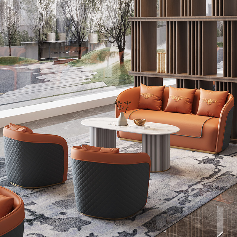 Office sofas minimalist modern reception room Guest Business VIP Lounge Negotiate Tea Table Combo Suit