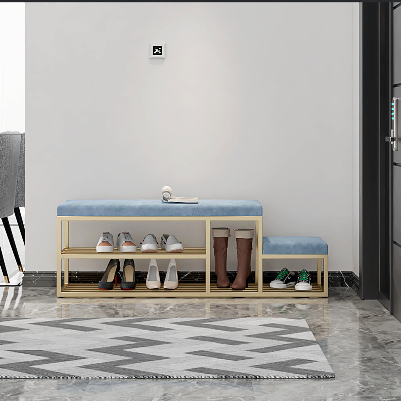 Minimalist introductory dressing stool Home doorway light lavish door-to-door Shoe Rack can sit high and low primary and secondary children wear a shoe stool
