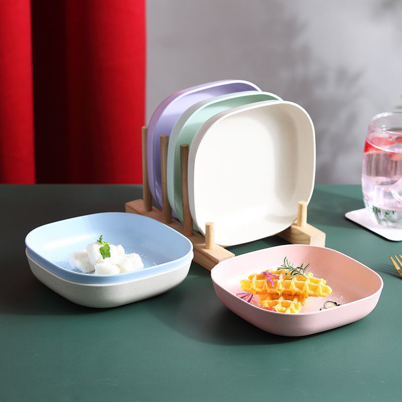 Wheat straw household plate creative personality spit bone plate cute anti-fall small dish tableware set new