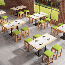 Soliwo fast food restaurant tables and chairs dairy tea shop card seating cafeteriabreakfast shop chain commercial restaurant table and chair combination