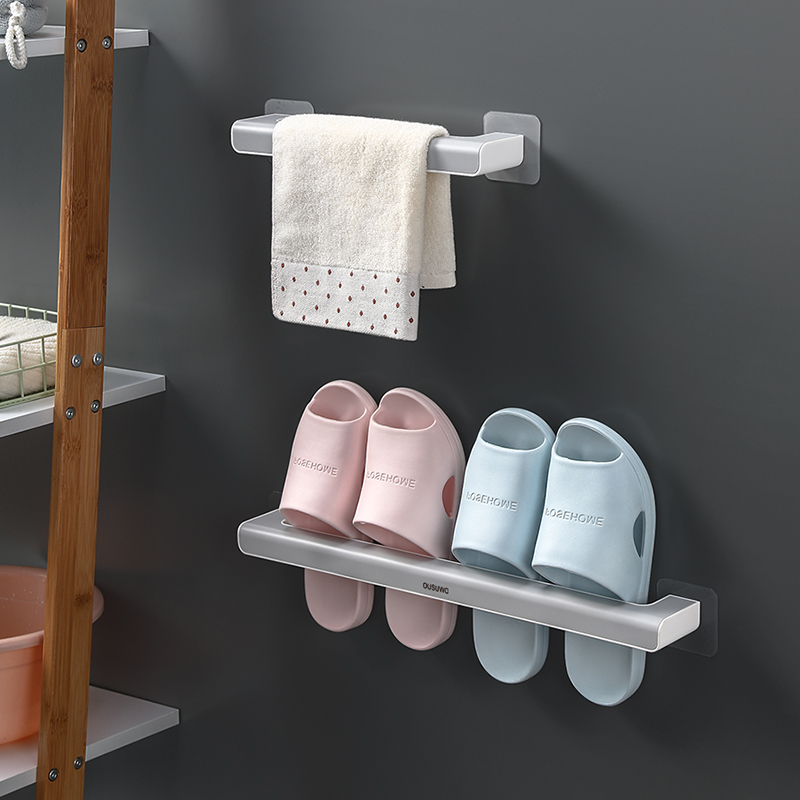 Bathroom shoe rack wall hanging wall toilet shoes storage artifact dressing room non-perforated shoe rack rack
