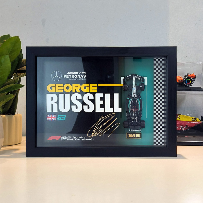 Mercedes-Benz George Russell F1 Driver Signed Racing Car Model Display Frame Bedroom Living Room Wall Art Mercedes-Benz George Russell F1 Driver Signed Racing Car Model Display Frame Bedroom Living Room Wall Art