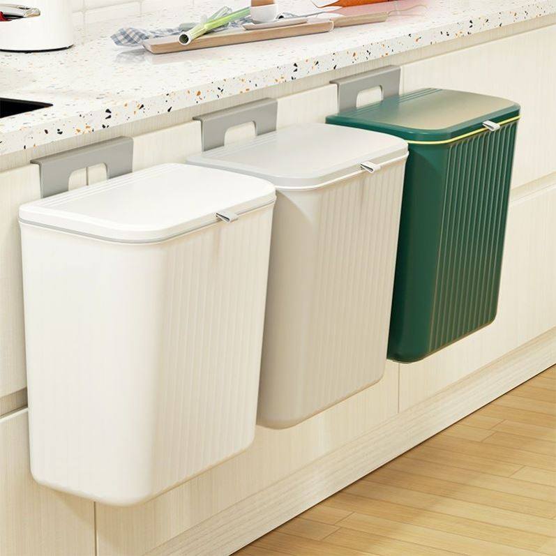 Kitchen Trash Can home wall-mounted Kitchen Yu Kitchen Cabinet Door Special Toilet Toilet Large containing cylinder basket-Taobao