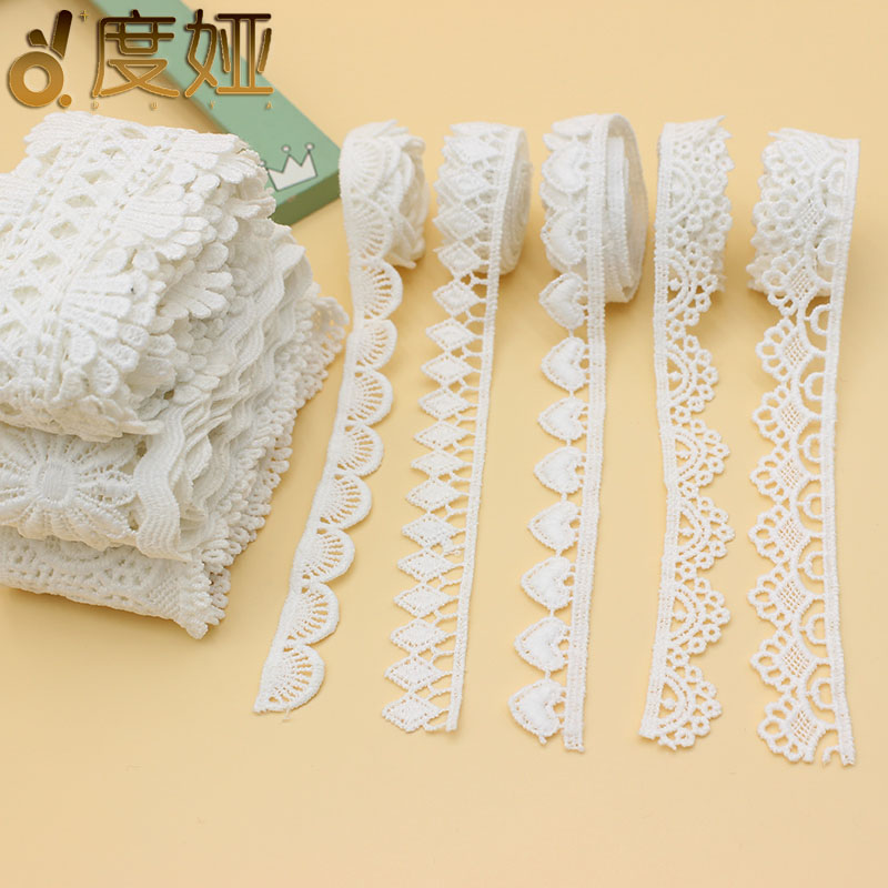 White hollow fine milk silk water soluble lace accessories diy clothing skirt curtain sofa decoration lace fabric art