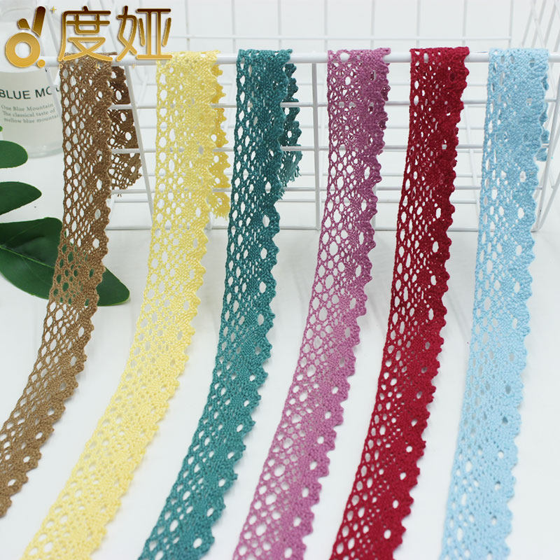 Pure cotton edge clothing accessories color hollow curtain tablecloth sofa decoration handmade diy lace fabric