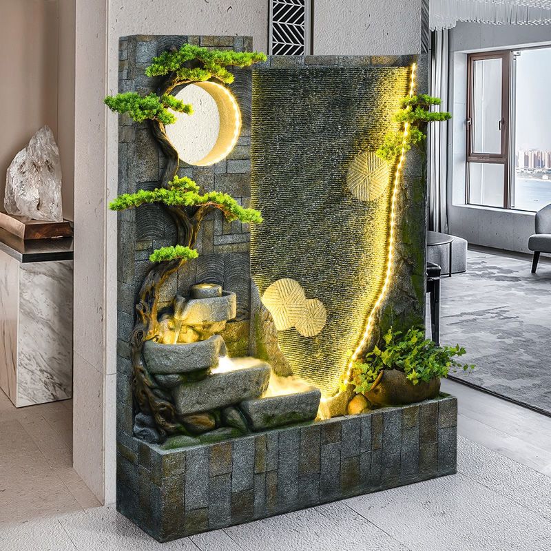 Water Curtain Wall Waterfall Water Screen Partition Entrance Feng Shui Wheel Rockery Fountain Courtyard Garden Fish Pond Landscaping Ornament