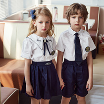 Kindergarten garden clothes Summer clothes British college style elementary school graduation class clothes Performance clothes set Summer childrens school uniforms