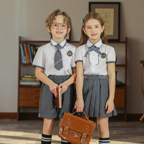 Kindergarten garden clothes Summer clothes British college style childrens school uniforms Graduation suit performance clothes for primary school students summer class clothes