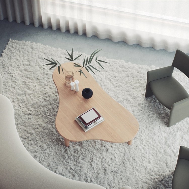 Solid wood special-shaped tea several creative white low table designer minimalist tea table modern light luxury characteristic coffee table