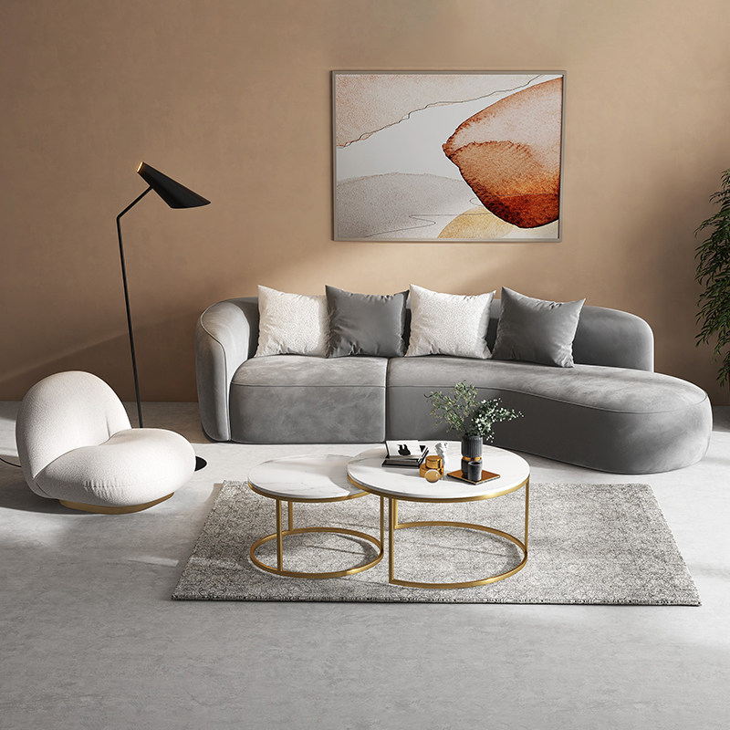 Light luxury arc sofa clothing store casual simple sofa beauty salon special-shaped guest creative negotiation sofa combination