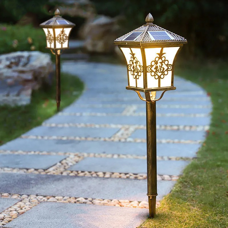 Solar lawn lamp home outdoor waterproof villa community garden decoration courtyard lamp street lamp plug lawn lamp