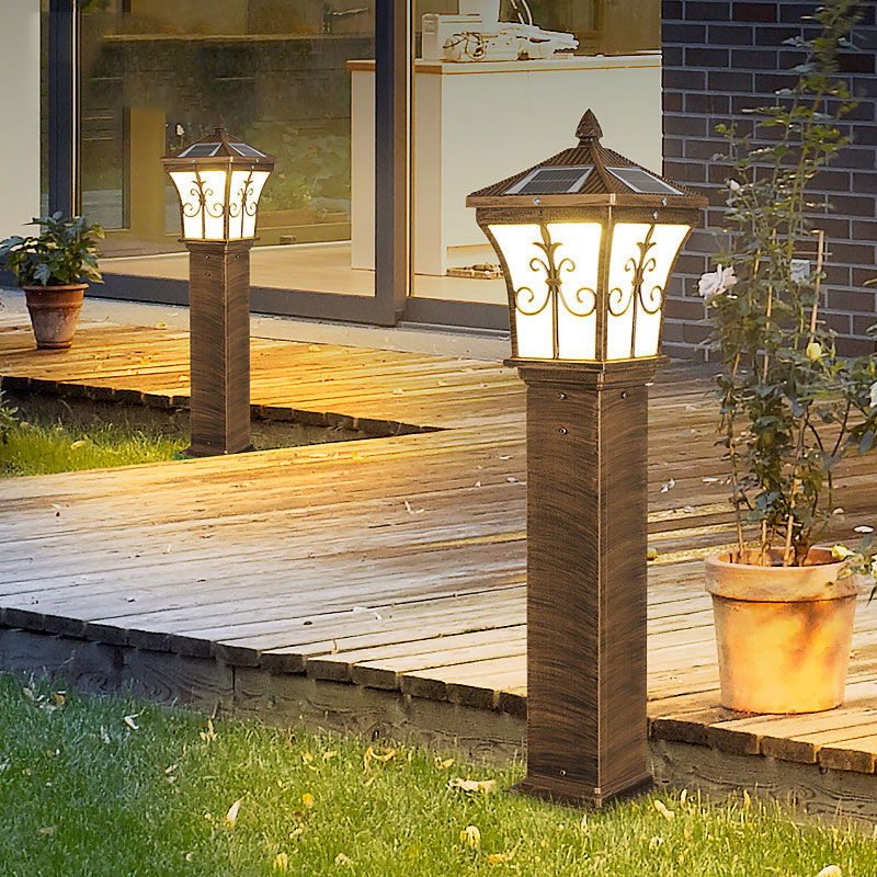 Outdoor Solar Lawn Light Garden Antique New Chinese Style Waterproof Grass Street Light Park Villa Community Garden Light