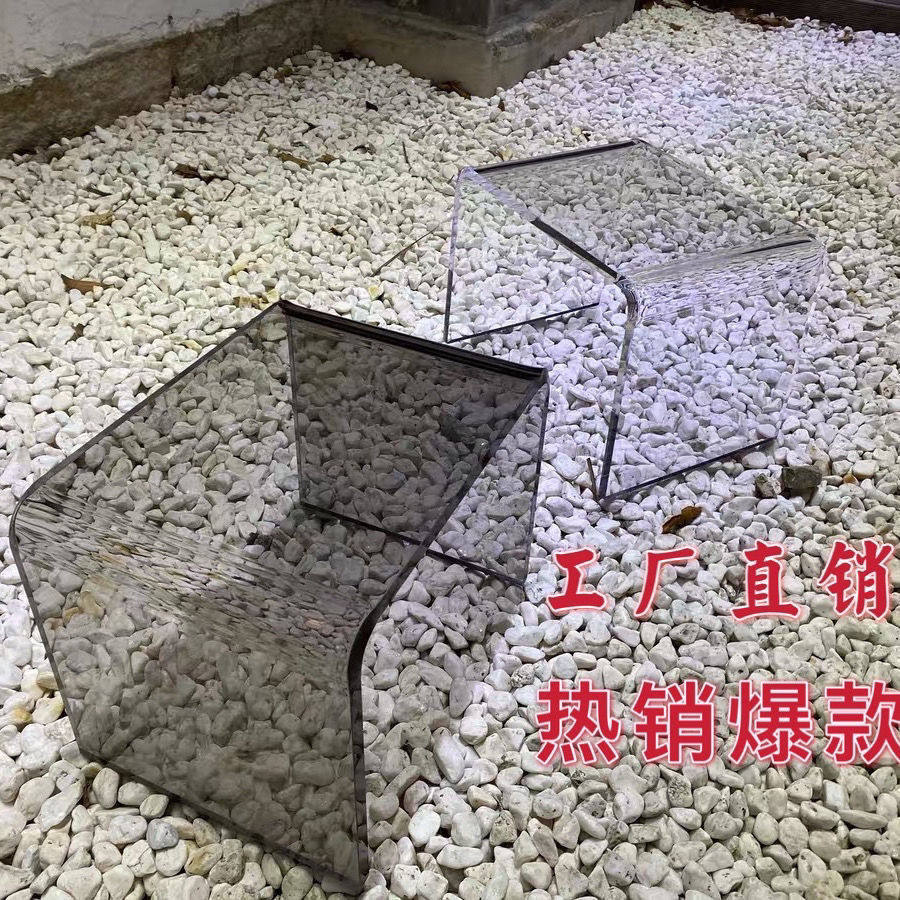 Acrylic chair Nordic ins style dining chair net red simple multifunctional transparent shoe changing stool makeup chair makeup chair