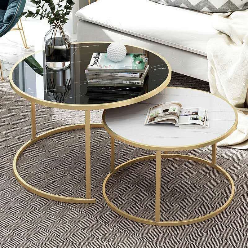 Tea table tennis red ins windy Nordic minimalist living-room sofa small round table group of the family with iron art balcony edge a few