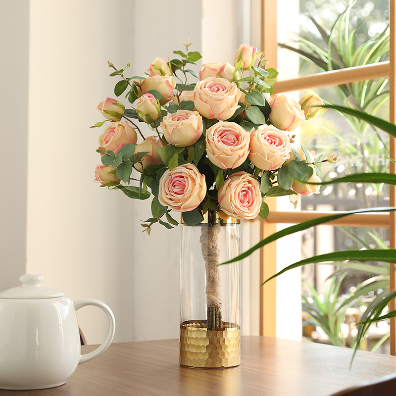 High-grade roses simulation flower fake flower flower arrangement table flower arrangement flower living room bouquet decoration flower arrangement
