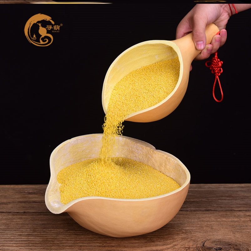 Natural Cucurbituria ladylike scoop Scoop Water Naughty rice ladle Kitchenware Home Water Ladywater Hyacinth Craft Gift Pendulum of Gourd Pendant