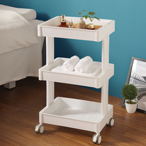 High-end beauty cart three-layer mobile storage rack beauty salon physiotherapy special multi-functional tool cart storage white