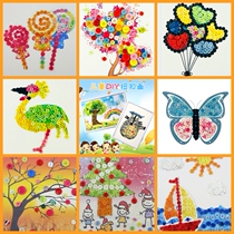 Mothers Day button painting diy handmade material Package Grand class Women Teachers Day Making Kindergarten Creative button flowers