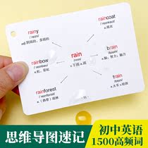 Junior High School English Word Cards English Memory Card English Memory Card Thinking Guide Speed Debit Card Portable Handcard Fast Remember Word God