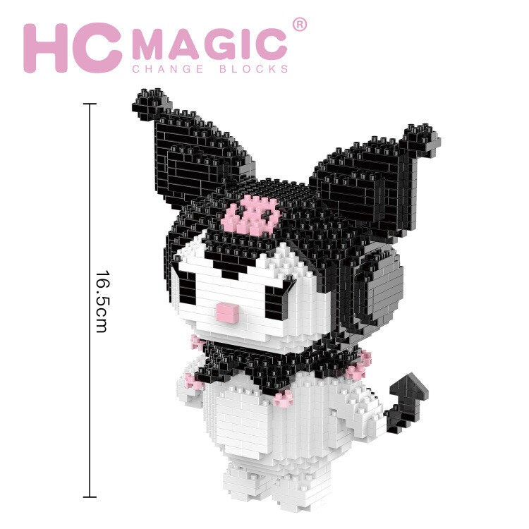 Kuromi building blocks three-dimensional assembly small particle educational toy Lego model star Dailu girl ornaments miniature