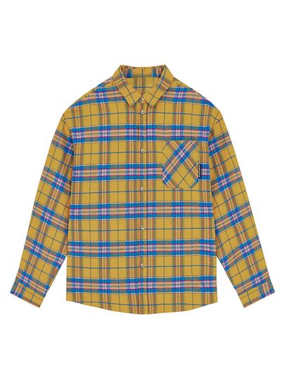 法式黄色格子衬衫衬衣外套女夏季2026年新爆款小个子长袖防晒上衣