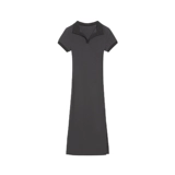 Сексуальное летнее платье, длинная юбка, воротник поло, французский стиль, с акцентом на бедрах