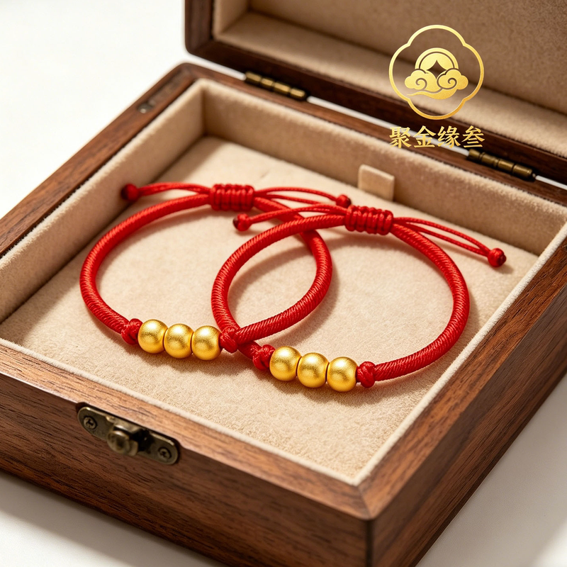 【Juyin Yuan San】Bracelet 999 Pure Gold Small Gold Beads 3D Hard Gold Bracelet Fortune Beads Pure Gold Ancient Method Polished Surface DIY