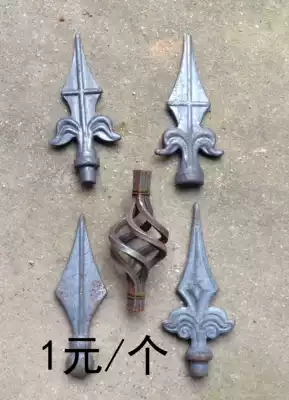 Wrought iron New forged gun head spear tip non-cast iron gate fence accessories iron flower material pastoral