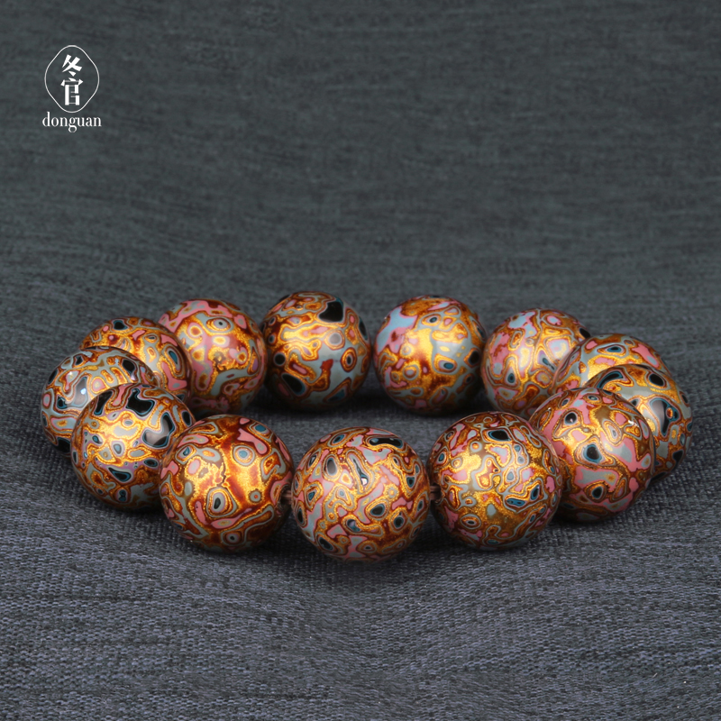 donguan winter official great lacquer pearl hand string craftsmanship gift pendulum decoration Buddha pearl Buddha snail platinum lacquer loose pearl diy autumn lake blue