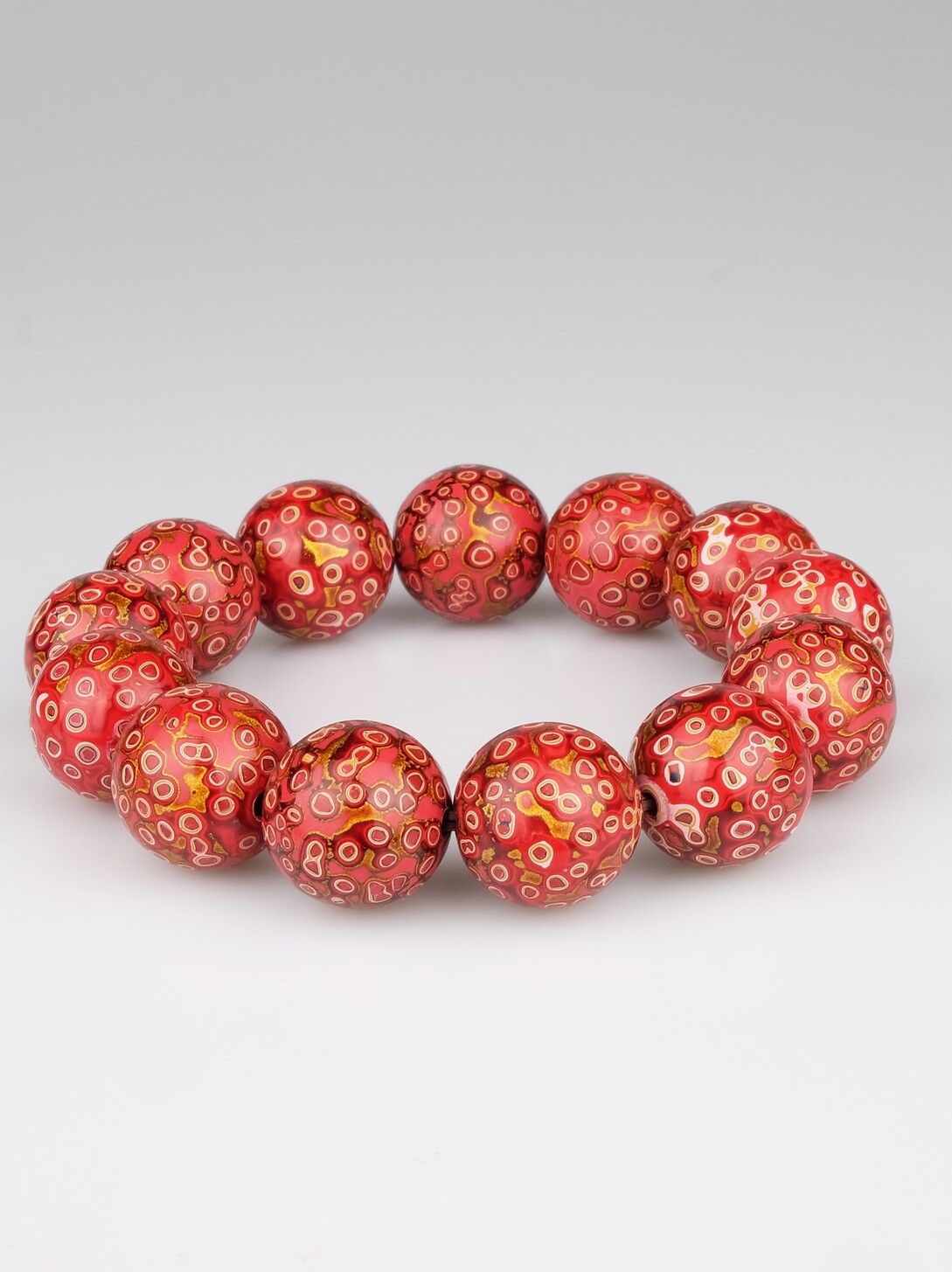 donguan winter official lacquerware handmade large lacquer bead bracelet diy Buddha bead bracelet men and women jewelry red stripes