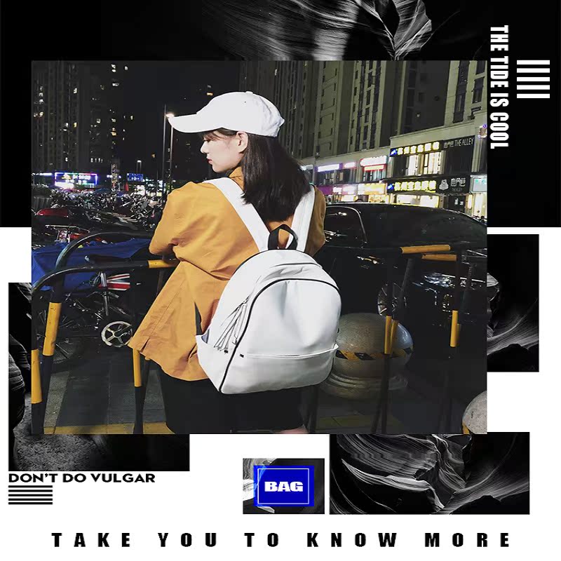 Tide brand backpack female backpack female 2021 new schoolbag female college student junior high school student computer bag tide