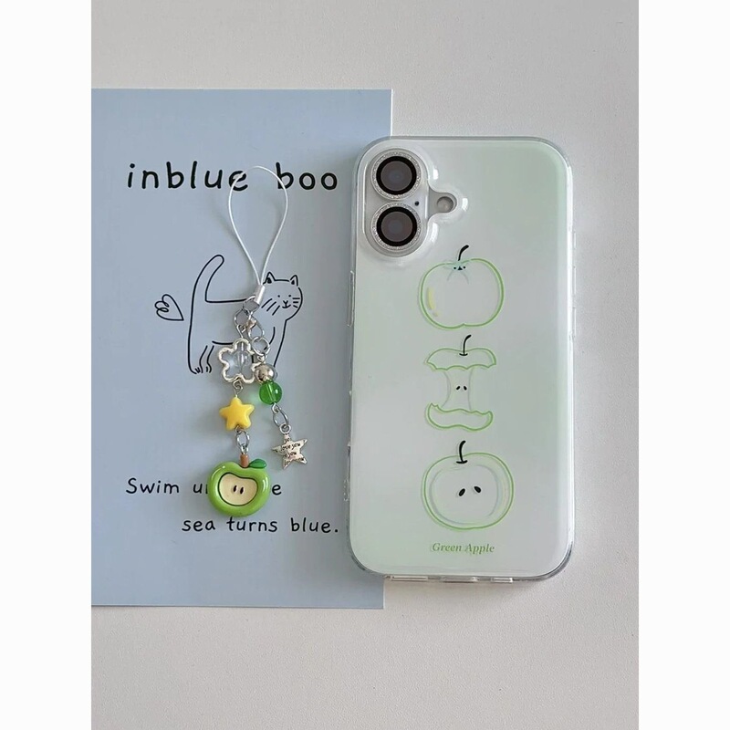 Gradient Smudged Green Lines Apple Phone Case Suitable for iPhone 15, iPhone 16 /17Promax/14/13/12/11, Anti-Drop, Simple Design