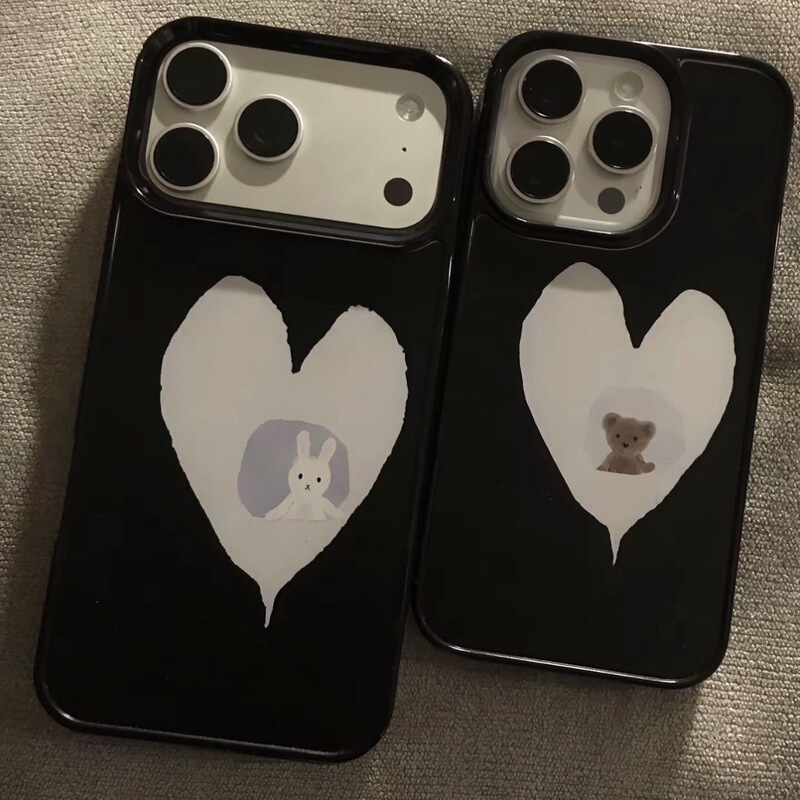 Cute Bear and Bunny Couple Style, Best Friend Style, Suitable for Apple 17/16/15 Pro Phone Cases, Apple 14/13/12 Large Hole, 11 Soft Edge Hard Back, Dirt-Resistant, Skin-Friendly Glass, Korean Style Cute Bear and Bunny Couple Style, Best Friend Style, Suitable for Apple 17/16/15 Pro Phone Cases, Apple 14/13/12 Large Hole, 11 Soft Edge Hard Back, Dirt-Resistant, Skin-Friendly Glass, Korean Style