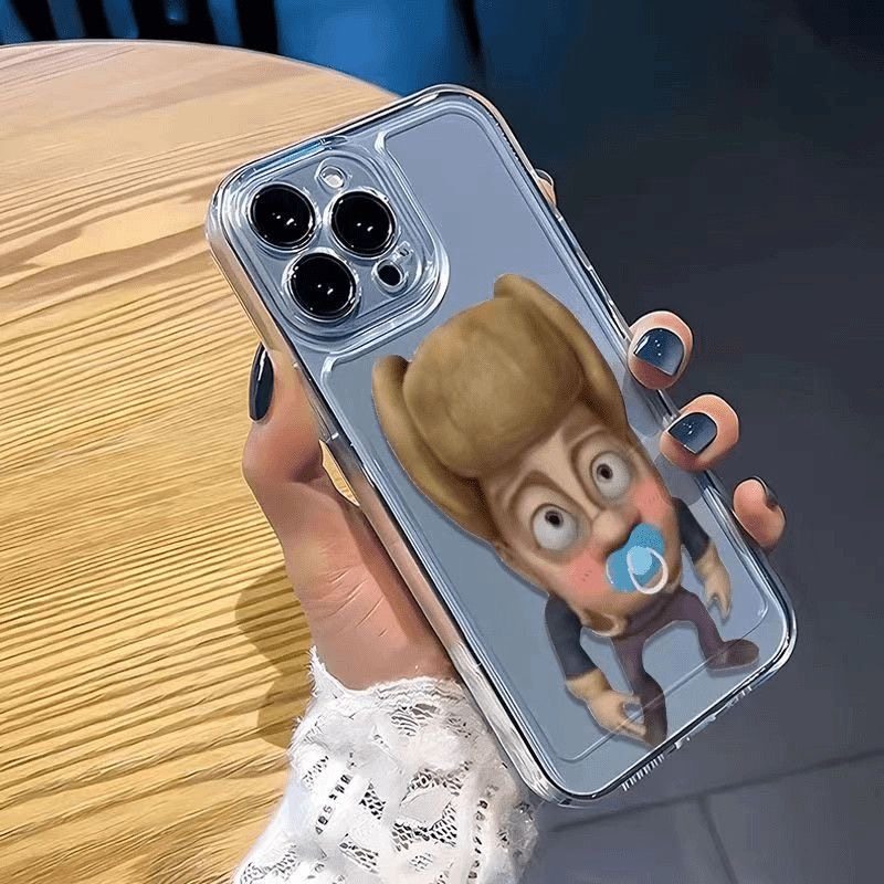 Funny Pacifier Bald Roommate Best Friend Phone Case Suitable for Apple 17/16 Pro Max Phone Case iPhone 15 New Model Apple 14/13/12 High Transparency