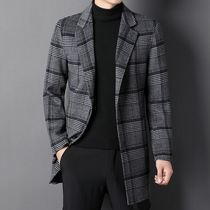 Ordos produces winter double-sided cashmere coats for men with long wool and middle-aged daddy coats