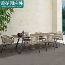 Outdoor Rattan Chair Table And Chairs Nordic Rattan Furniture Courtyard Balcony Small Tea Table Combined Three Sets Hotel Villa Casual