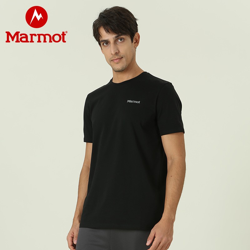Marmot Groundhog New Summer Outdoor Texture Cotton Stock Casual Breathable Mancotton Short Sleeve T-shirt E59609
