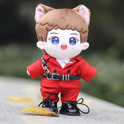 taobao agent Red set, classic suit jacket, cotton doll, clothing, 20cm