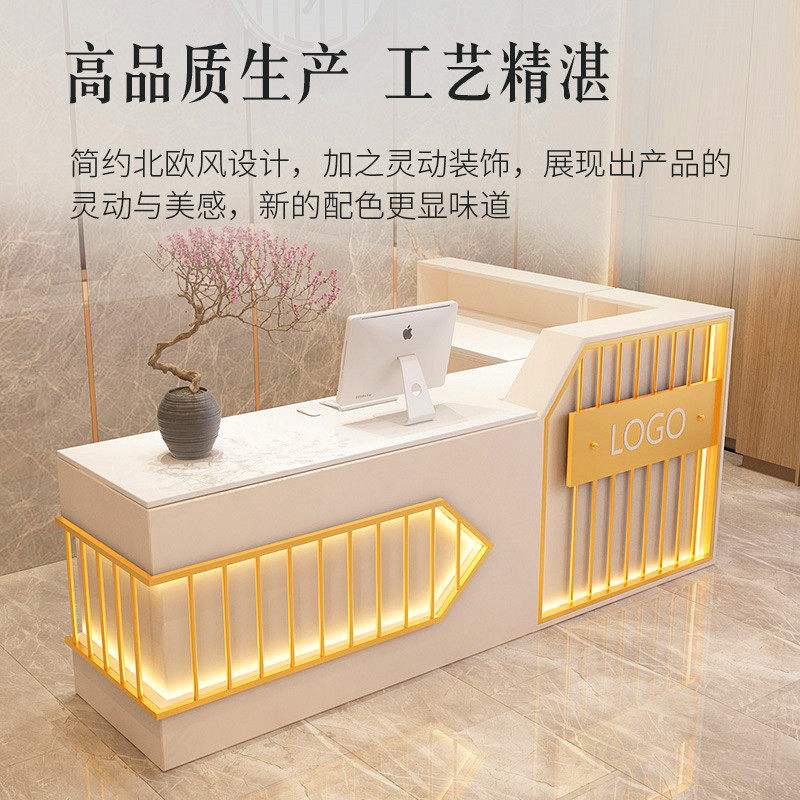 Beauty Shop Front Office Beauty Hair Shop Bar Counter Clothing Store Cashier's Counter Milk Tea Shop Small Shop Counter Light Lavish Reception Desk