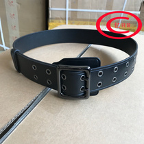Amnesia 13 Outdoor Special Combat Belts Multifunction Tactical Bull Leather Outer Belt Double Platoon Button BLACK